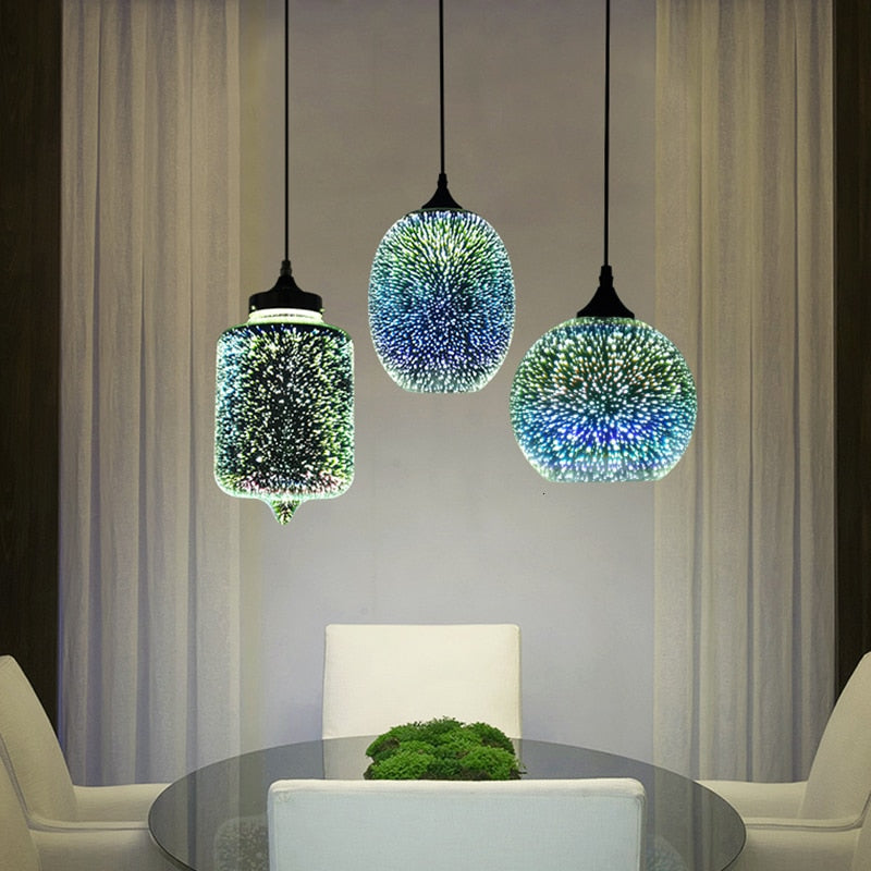 pendant light modern multicolored glass 3D Kaili