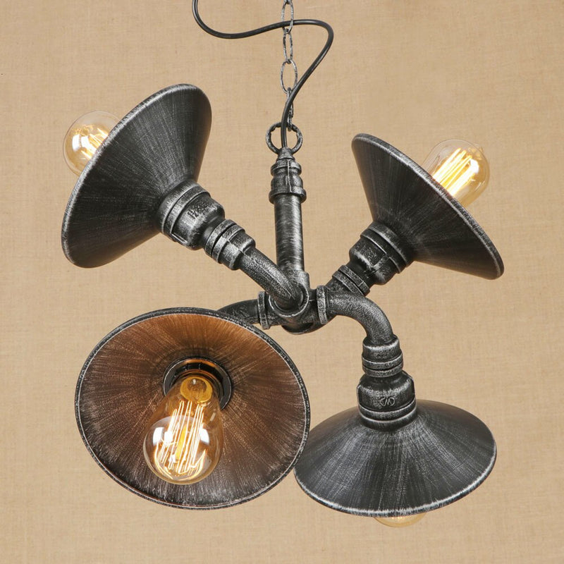 Suspension vintage LED tuyaux noués réglables Liveria