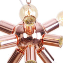 Lustre design LED en métal rose gold avec plusieurs lampes Fly