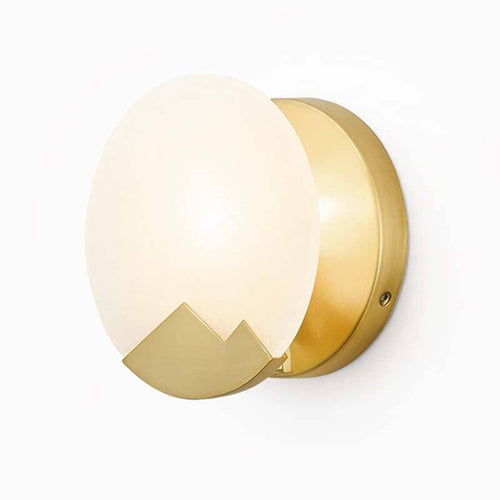 Applique murale design LED avec disque de marbre et métal doré - vue 8 sur 7