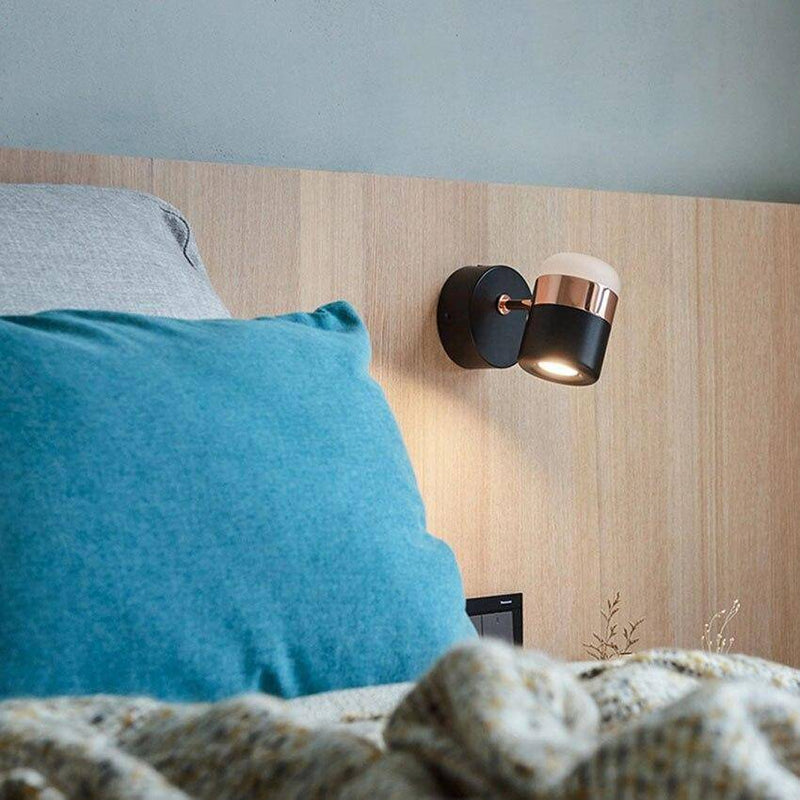 wall lamp modern LED wall light with rounded shapes and copper strip