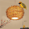 Suspension design en forme de nid d'oiseaux Rattan
