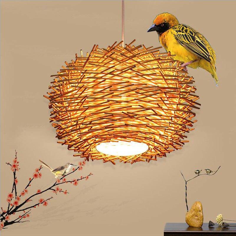 pendant light Rattan bird's nest design