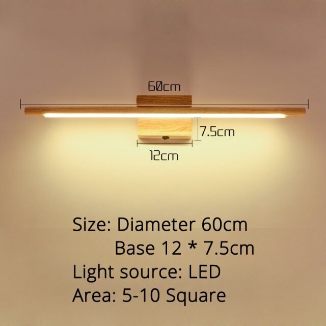 Aplique LED escandinavo de madera para espejo Aroa