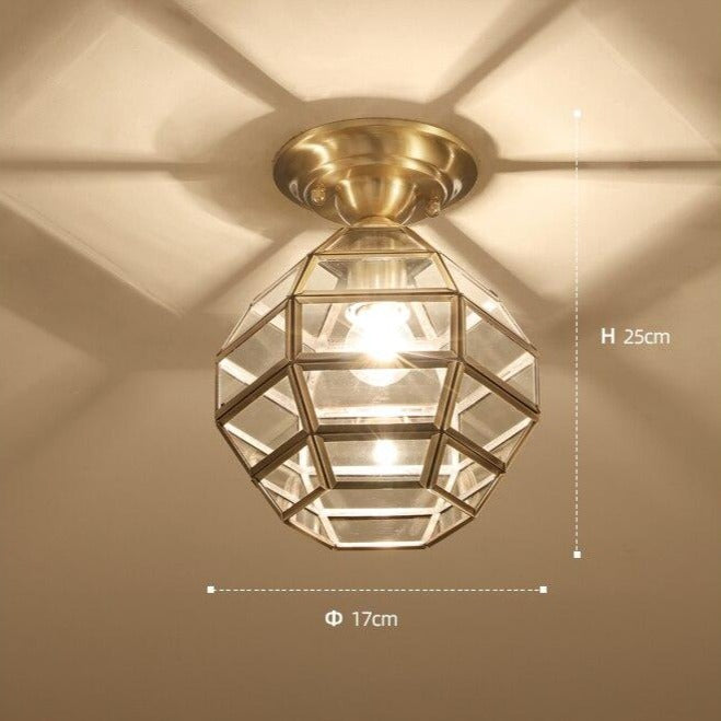 Plafonnier moderne en cuivre et verre Loxia
