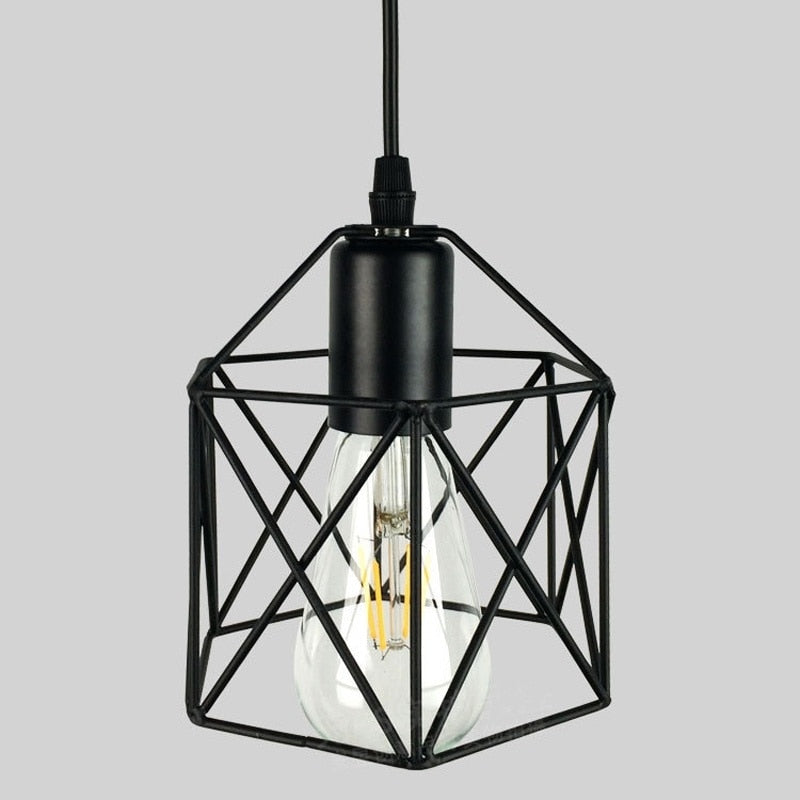 Hexagon Industrial metal Cage Pendant light