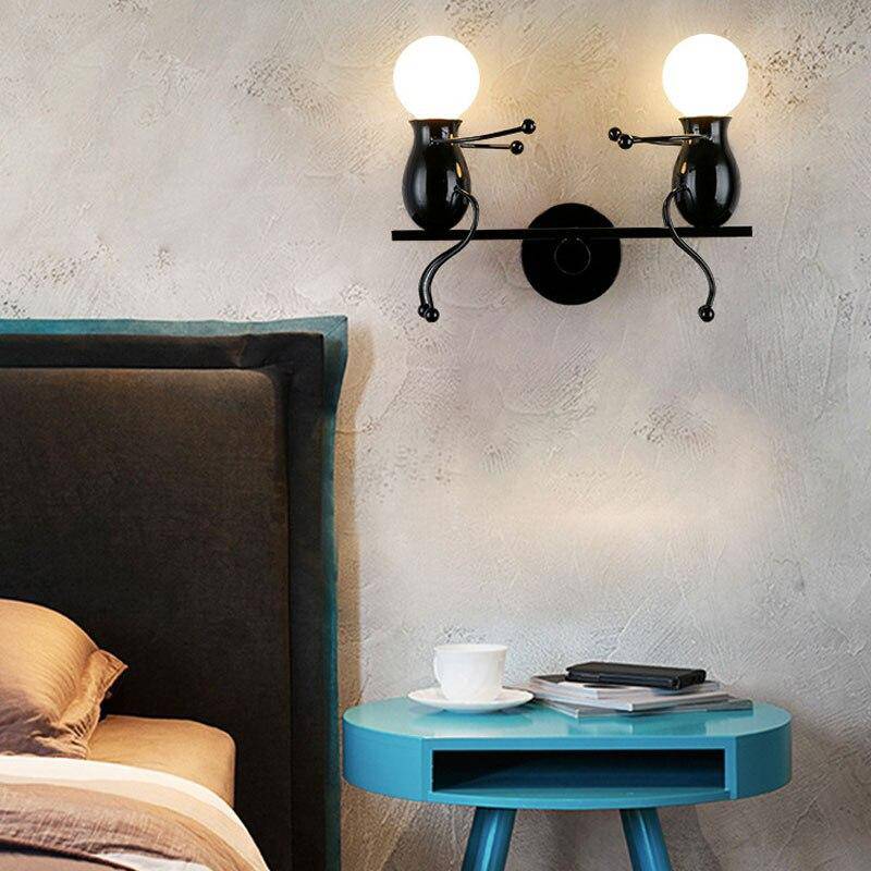 Applique murale moderne LED bonhommes colorés style Cartoon