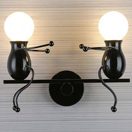 Applique murale moderne LED bonhommes colorés style Cartoon