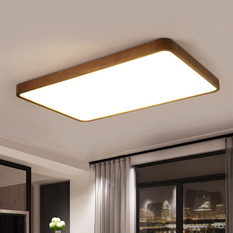 Evelyn modern geometric wooden LED ceiling light