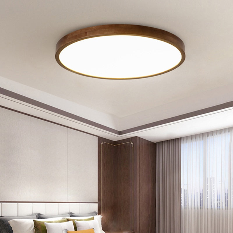 Evelyn modern geometric wooden LED ceiling light