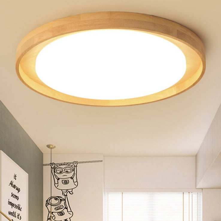 Scandinavian round wooden ceiling lamp Adartza