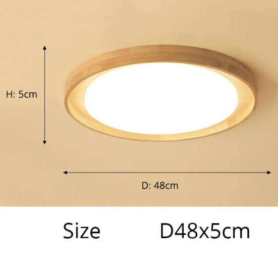 Plafonnier scandinave LED rond et en bois Adartza