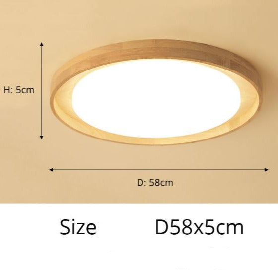 Lámpara de techo redonda de madera escandinava Adartza