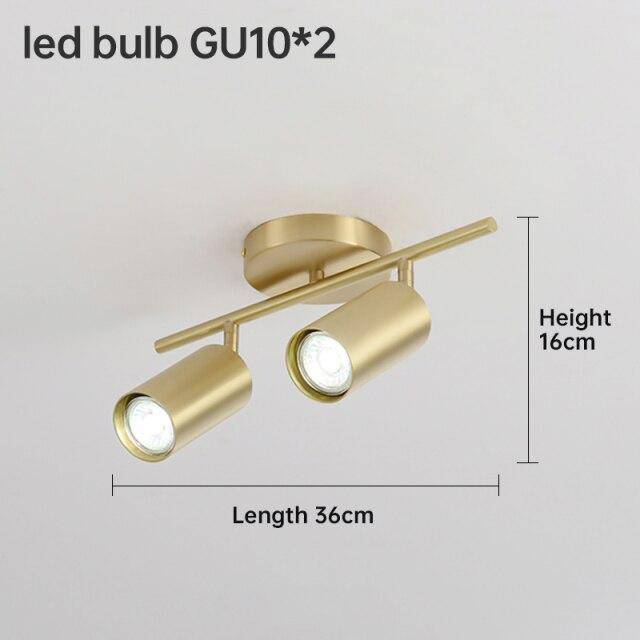 Spot design à LED en métal doré style Hallway
