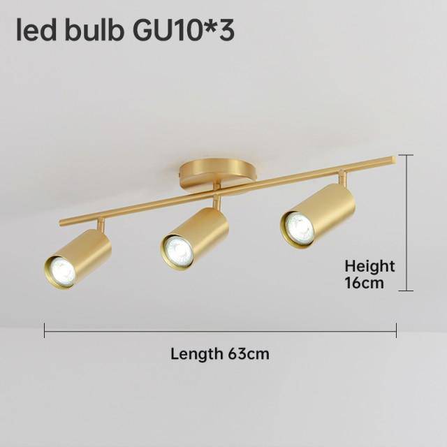 Foco LED de estilo pasillo design en metal dorado