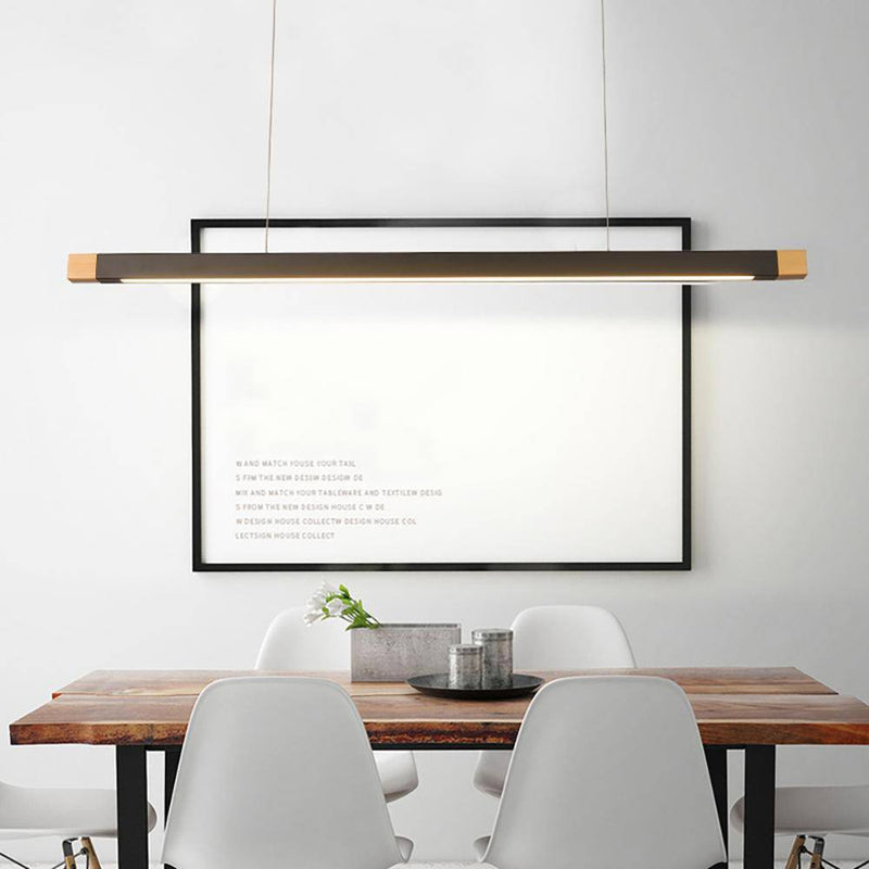 pendant light elongated LED design in black metal light