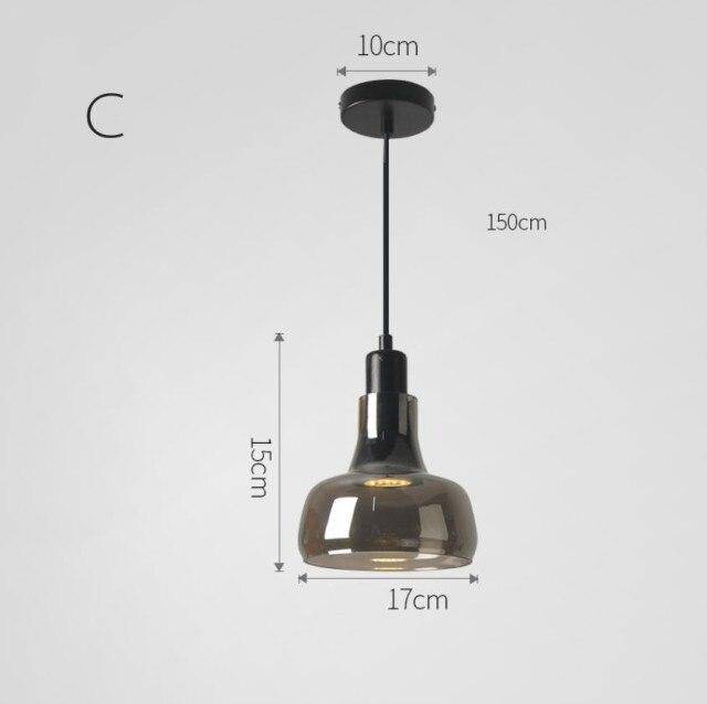 Suspension design en verre trempé Loft (plusieurs formes)
