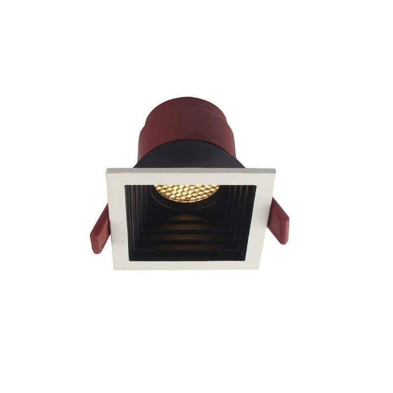 Spotlight modern square LED with thick white edges recessed