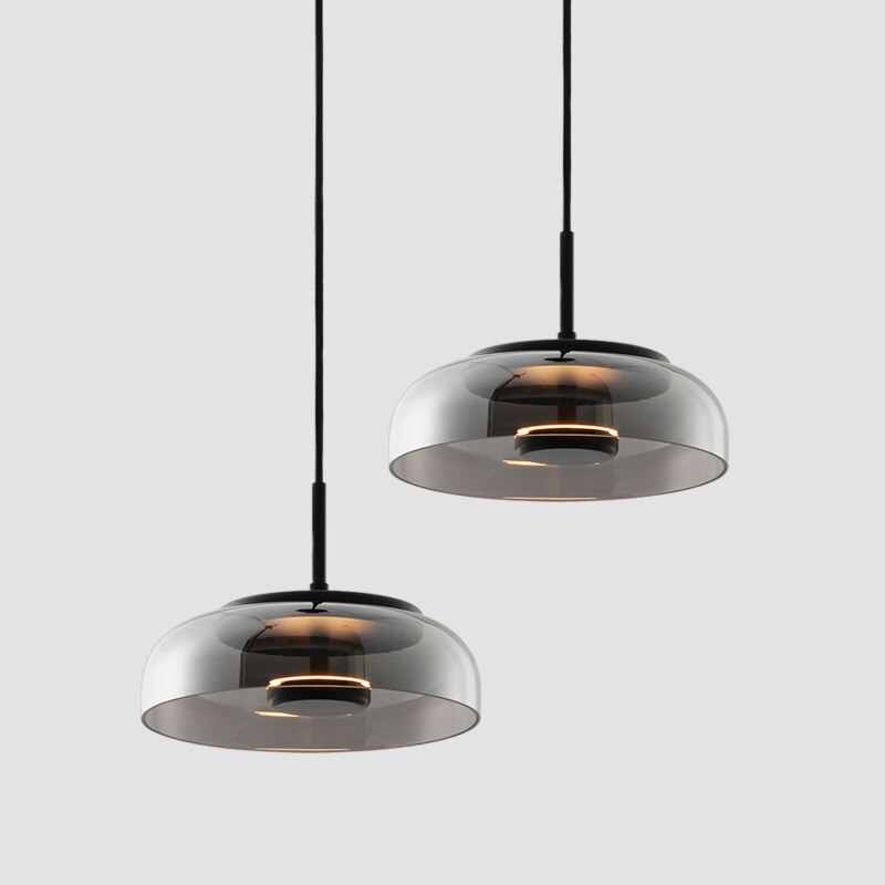 Suspension design ronde en verre LED Glass