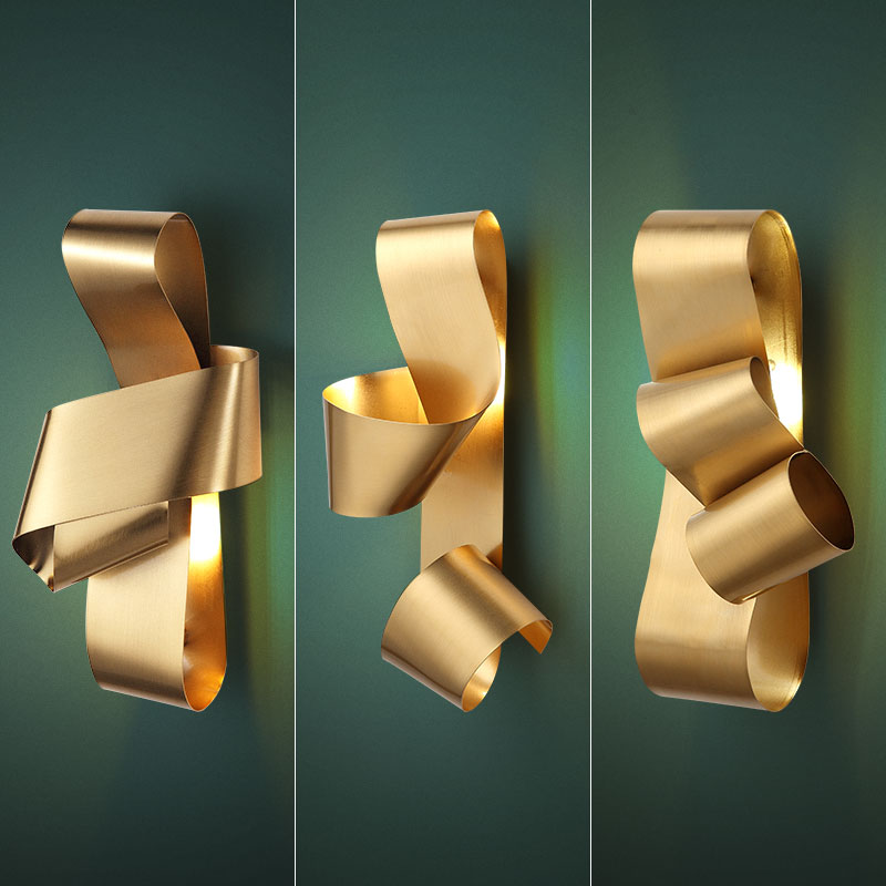 wall lamp Bowie bow design LED wall lamp gold