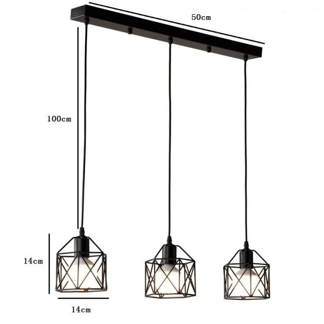 Lámpara de suspensión jaula metálica industrial hexagonal