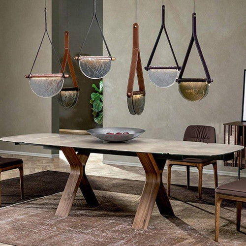 Suspension design LED avec demi-cercle verre Creative - vue 4 sur 10