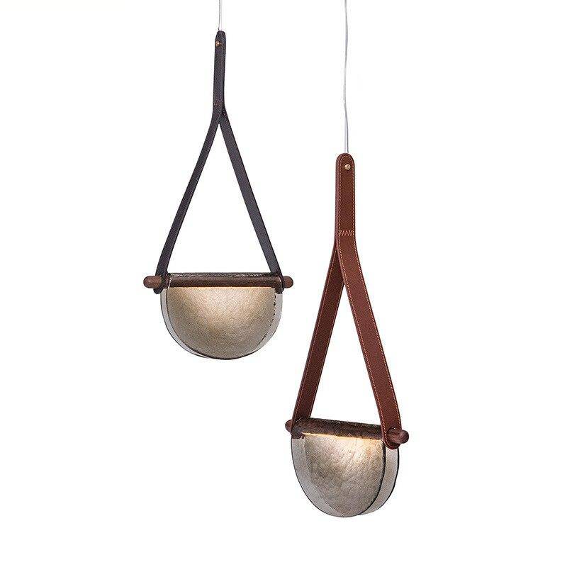 Suspension design LED avec demi-cercle verre Creative