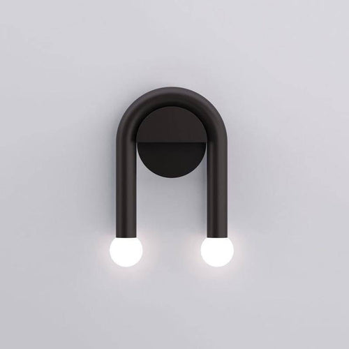 Applique murale design à LED noire avec deux boules en verre Shadow - vue 6 sur 5