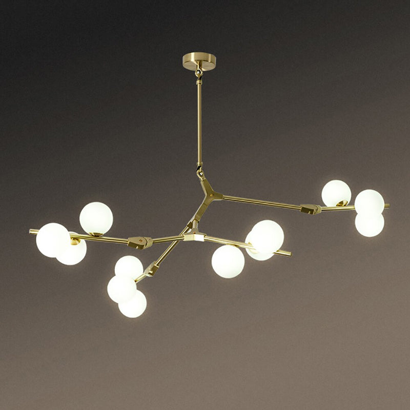 Irune modern branch style LED chandelier with globes