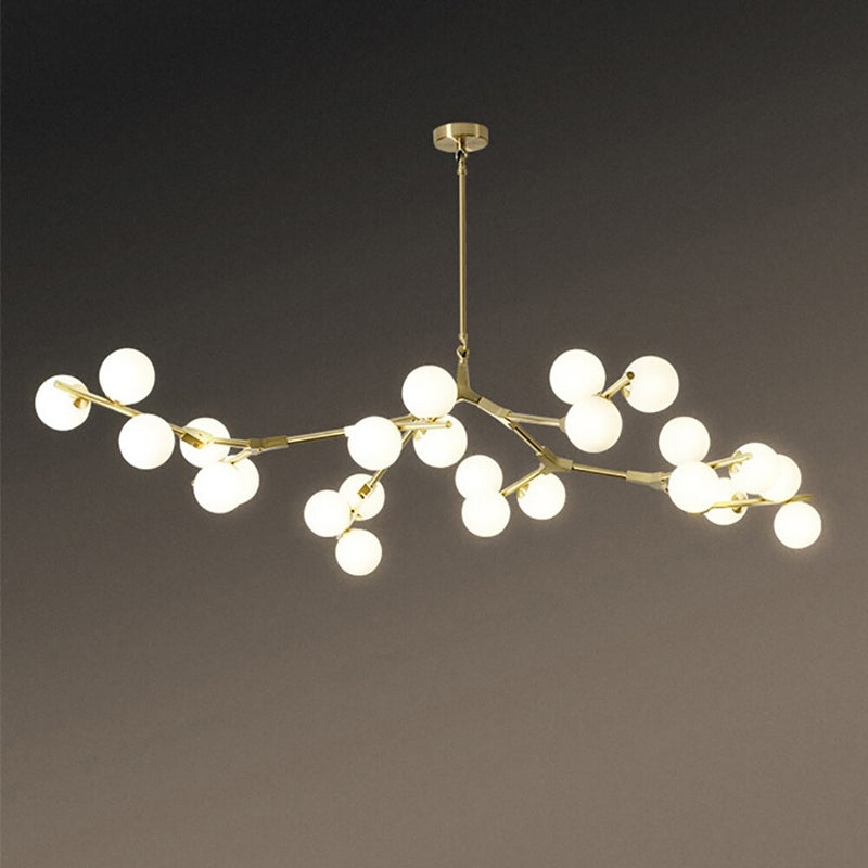 Irune modern branch style LED chandelier with globes