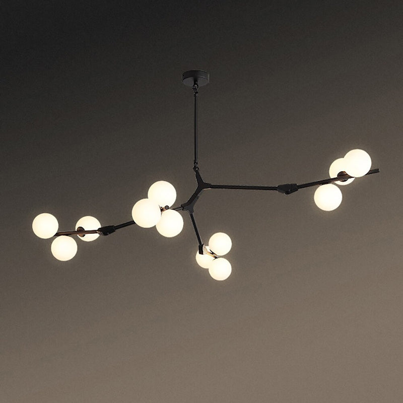 Lustre moderne LED style branche colorée et globes Irune