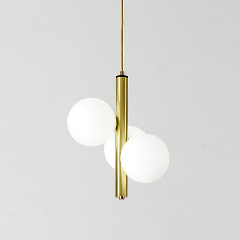 pendant light modern LED with 3 glass globes Lluna