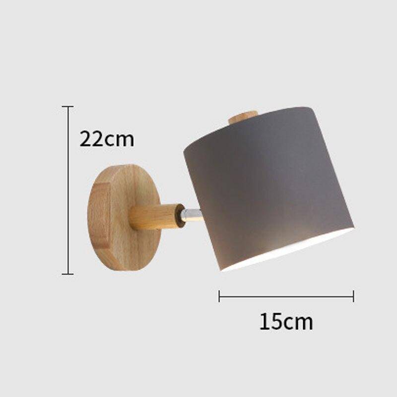 Moderno aplique LED de madera con pantalla curvada de color nórdico
