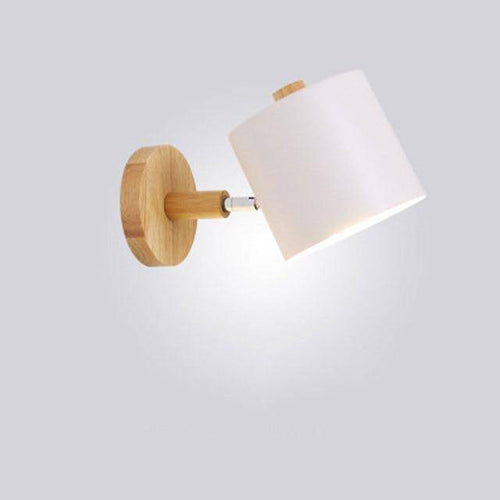 Applique murale moderne LED en bois avec abat-jour arrondi coloré Nordic - vue 8 sur 8