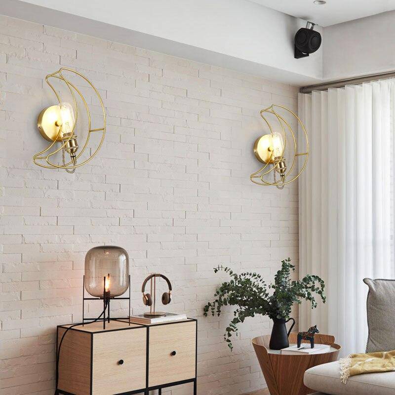 Applique murale design LED en métal doré style Galaxie