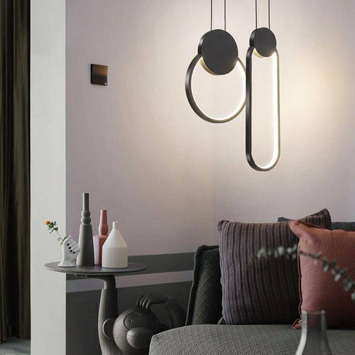 Suspension design LED aux formes géométriques en métal Luxury