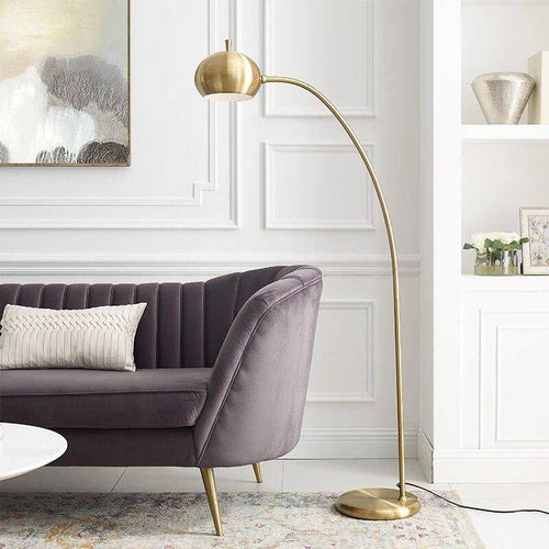 Lampadaire design à LED en métal doré au style Luxury