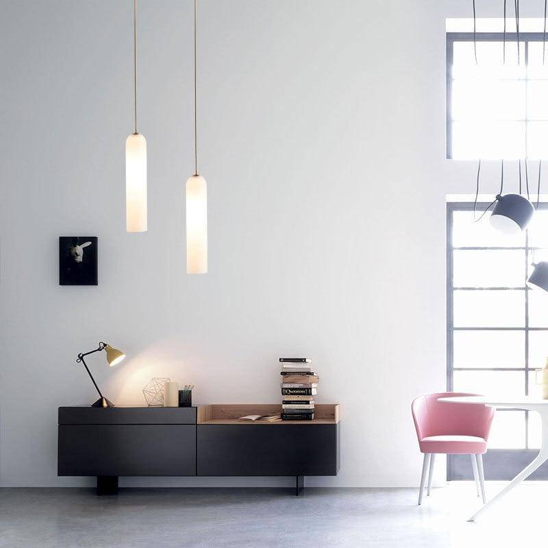 pendant light Loft colored molten glass LED design