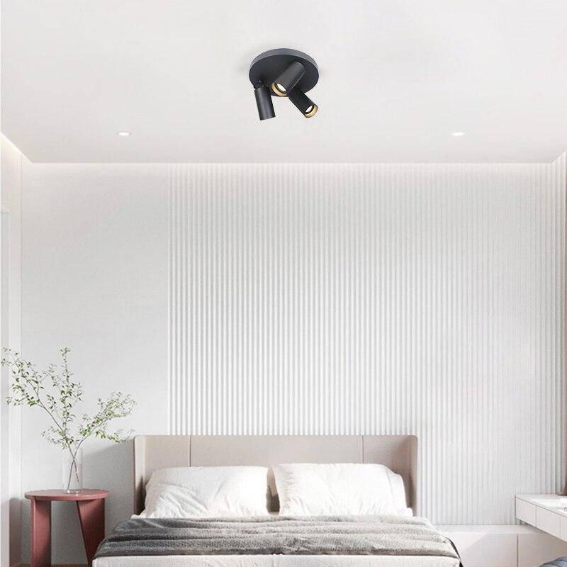 Plafonnier design à LED avec plusieurs cylindre en métal Loft