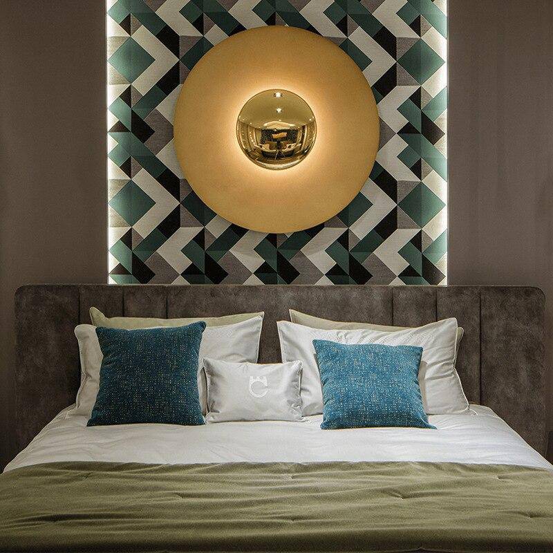 wall lamp LED wall design in coloured metal disc Porch Luxury style