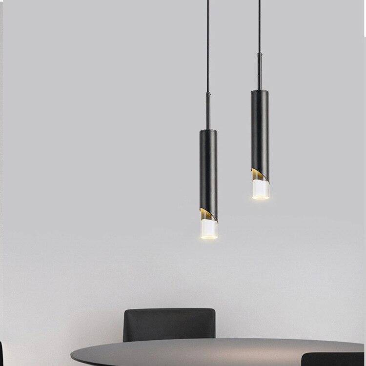 Suspension design à LED en métal style cylindre Loft