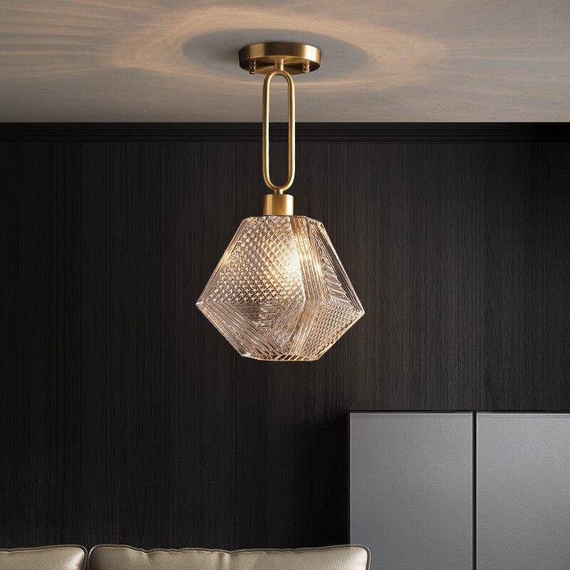 pendant light LED design with lampshade retro glass Shadow