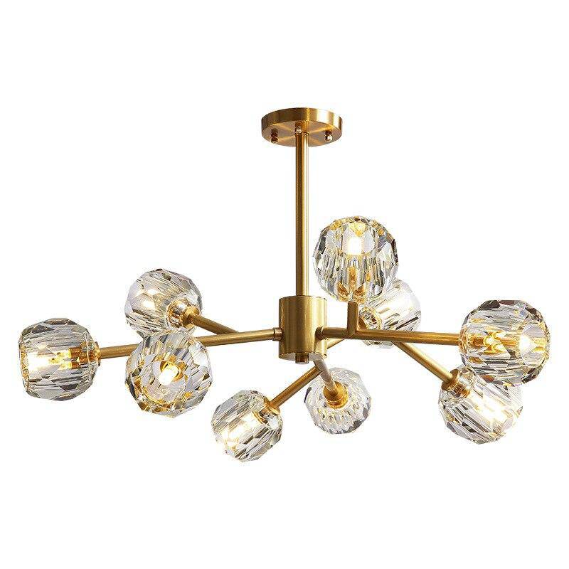 Lustre design à LED doré avec boule en cristal Luxury