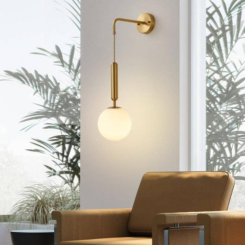 Aplique design LED oro con bola de cristal Shadow