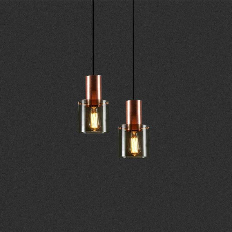 Suspension design à LED avec abat-jour cylindrique en verre Loft - vue 3 sur 6