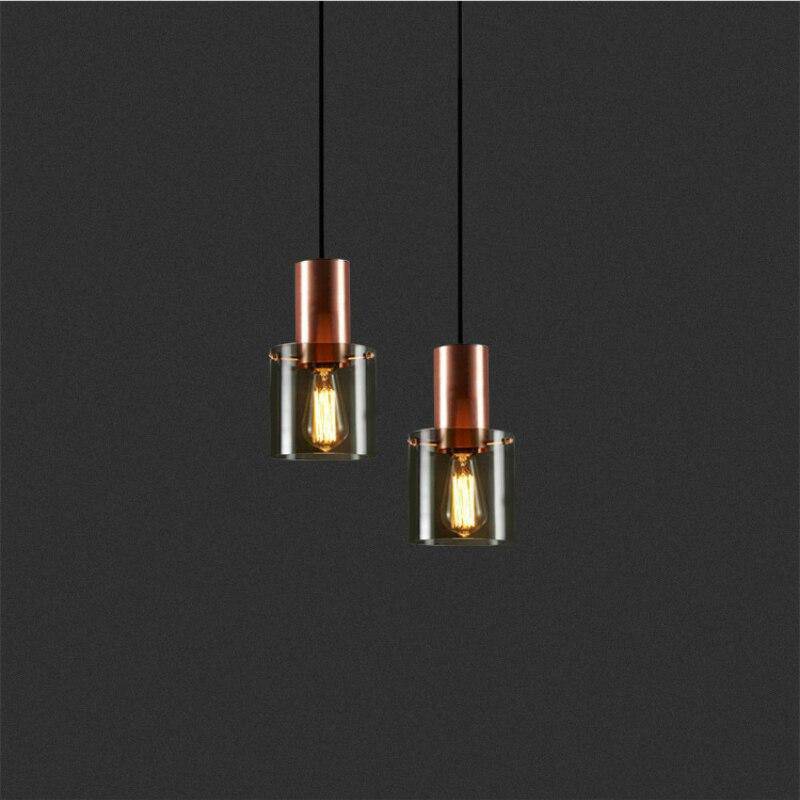 pendant light LED design with lampshade cylindrical glass Loft