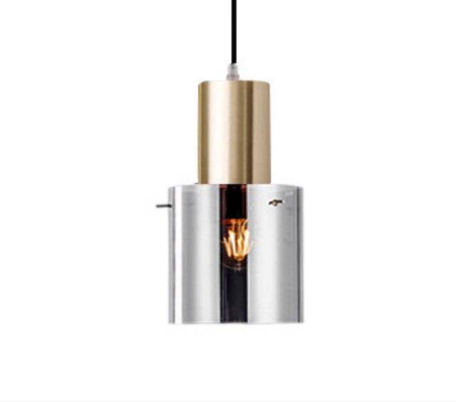 Lámpara de suspensión design LED con pantalla de cristal cilíndrica Loft