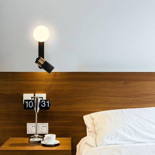 Applique murale design à LED noire et dorée avec boule en verre Light - vue 4 sur 6