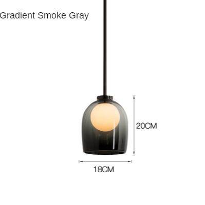 Suspension design à LED avec abat-jour arrondi en verre fumé Shadow