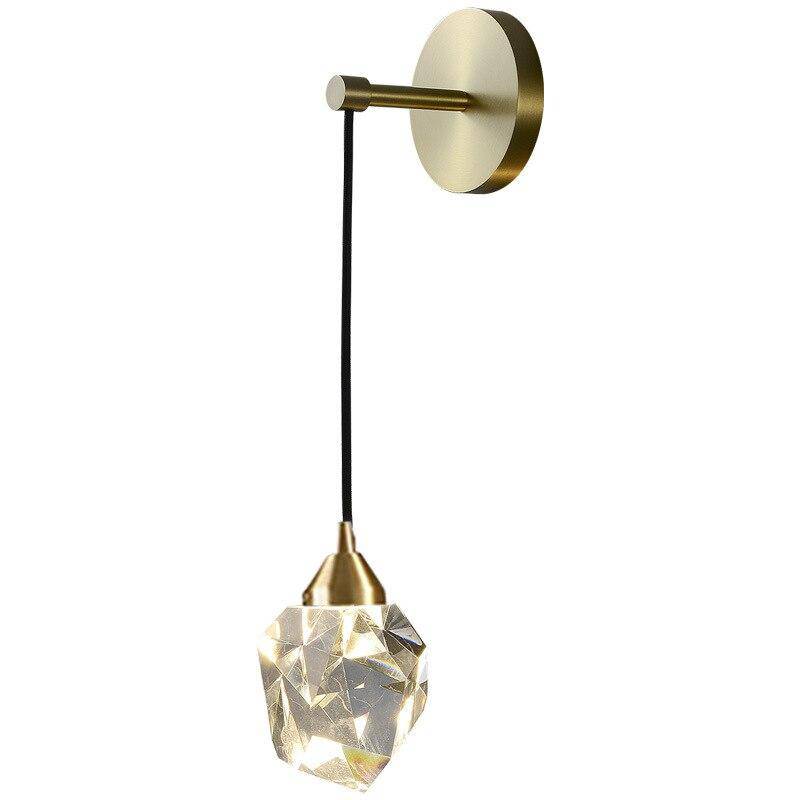 Lámpara de pared design con pantalla de cristal Estilo diamante